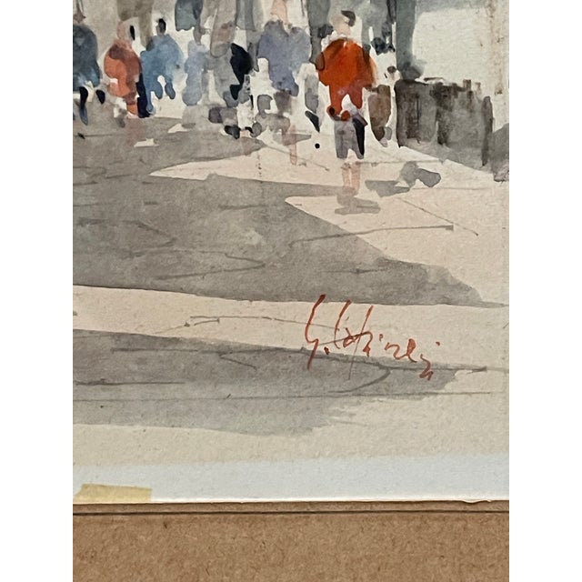 Late 20th Century “Cattedrale Di Santa Maria Del Fiore” Watercolor Street Scene, Signed Rino Golinelli For Sale In San Diego - Image 6 of 12