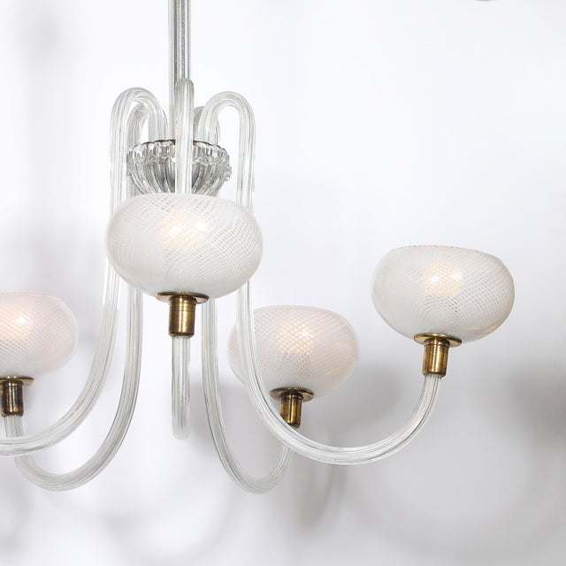 Mid-Century Hand-Blown Murano Glass 5-Arm Chandelier by Barovier & Toso For Sale In New York - Image 6 of 18