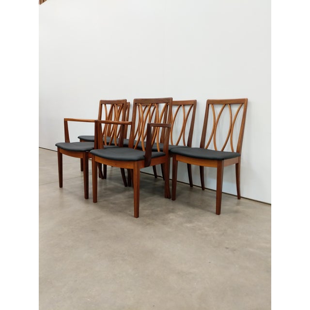 Wood Set of 6 Vintage Mid Century Modern Dining Chairs by G Plan For Sale - Image 7 of 10