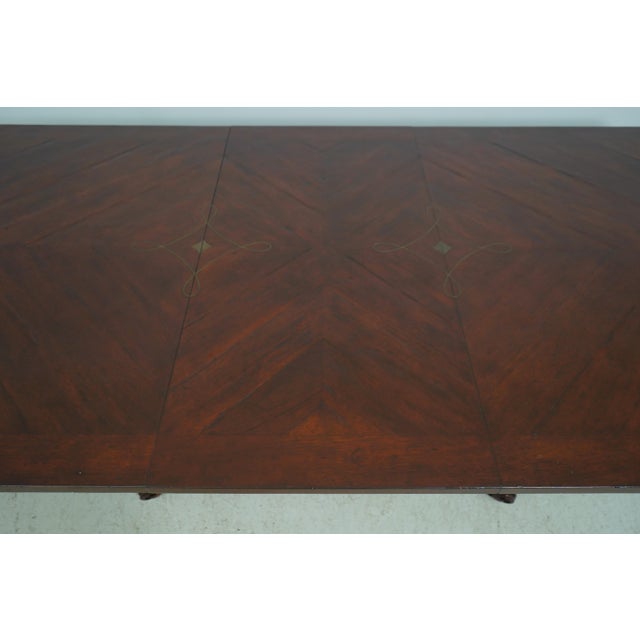 Emanuel Morez Mahogany Brass Inlaid Dining Table For Sale - Image 17 of 18