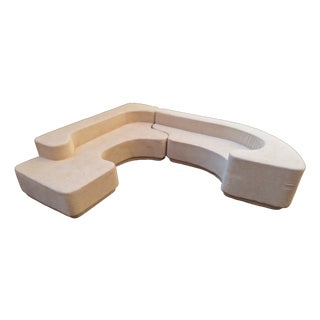 Vintage Lara Sofa in White Bouclé by Roberto Pamio for Stilwood, 1970s For Sale