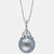 15.5 mm Black Round Tahitian Pearl & Diamond 18 Kt Gold Pendant + Chain 14 KG For Sale - Image 15 of 18