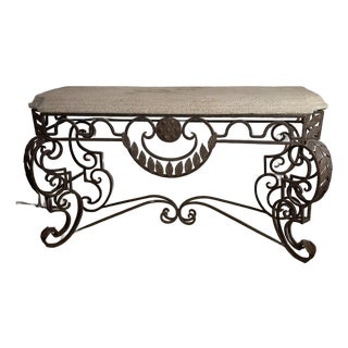 Vintage Cast Iron Console Top Stone French For Sale