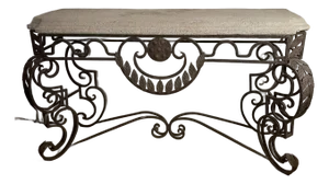 Vintage Cast Iron Console Top Stone French