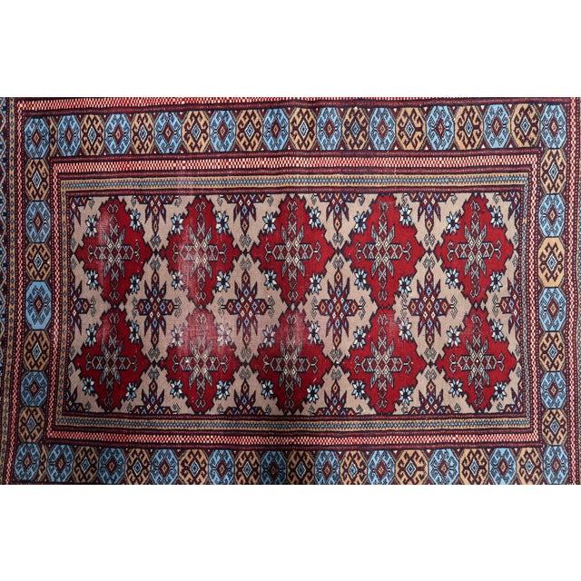 1920s, Antique Uzbek Bukhara Handmade Rug 3.1' X 4.1' For Sale - Image 9 of 13