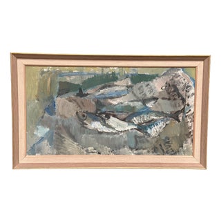 Kenny Wenkel, Fish Supper, 1960, Oil on Canvas For Sale