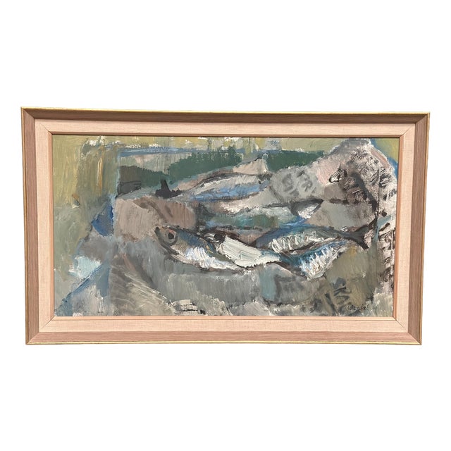 Kenny Wenkel, Fish Supper, 1960, Oil on Canvas For Sale