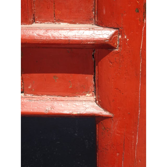 Antique Chinese Asian Red Lacquer Butterfly Cabinet ~ Wedding Storage Chest For Sale - Image 10 of 16