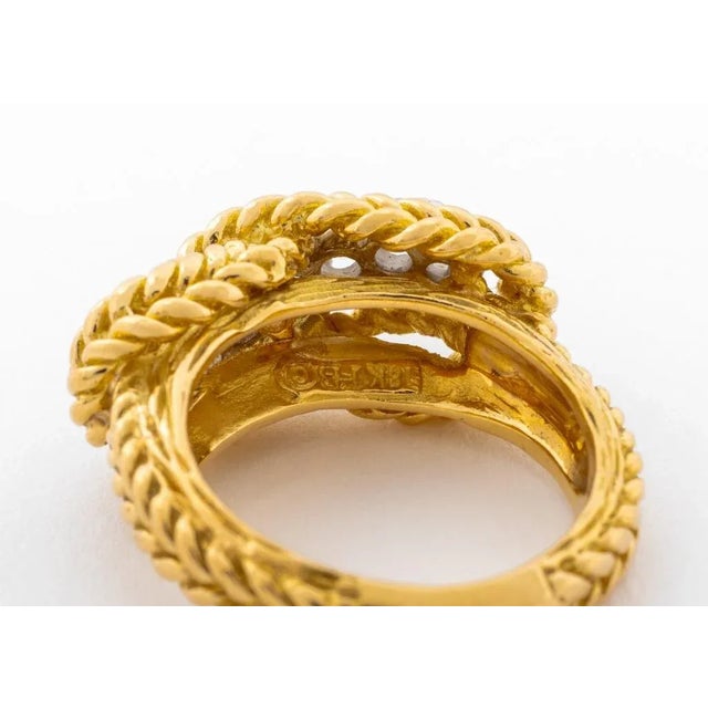 18k Yellow Gold Diamond Knot Ring For Sale In New York - Image 6 of 6