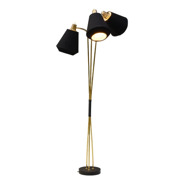 Swedish Triple Stem Floor Lamp, 1960s For Sale