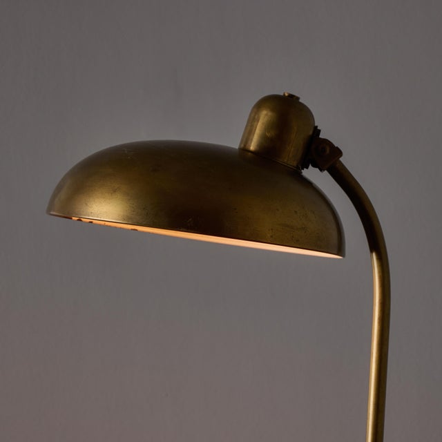 1940s Giovanni Michelucci Deeply Patinated Brass Ministerial Desk Lamp for Lariolux Produced circa 1940 and executed in...