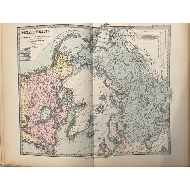 This map is oriented over the North Pole and details the polar explorations and discoveries up to publication. Title:...