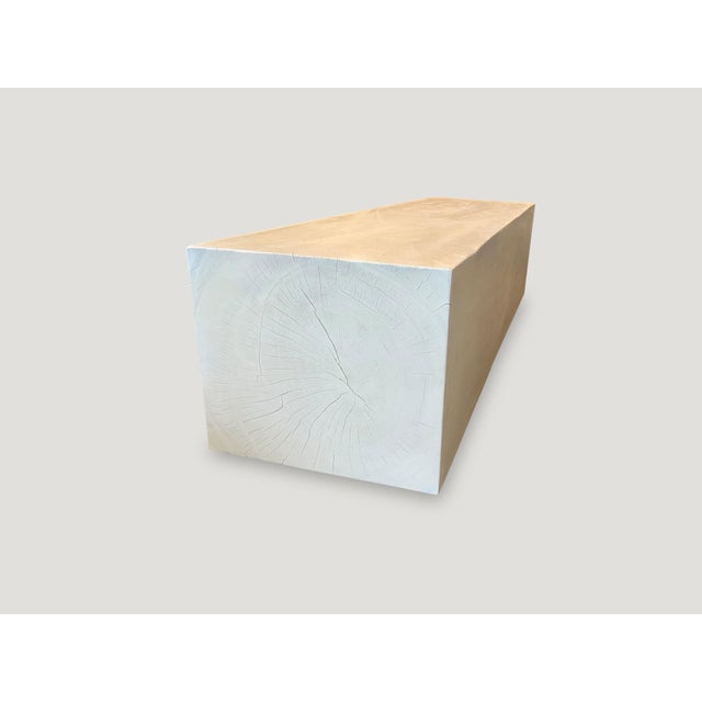 Contemporary Andrianna Shamaris Minimalist Bleached Log Floating on Stainless Steel Cylinders For Sale - Image 3 of 18