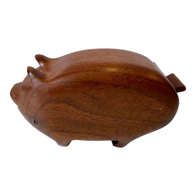 Vintage Wooden Pig Stash Box For Sale