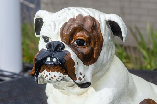 Vintage 1960s Marwal English Bulldog Life Sized Chalkware