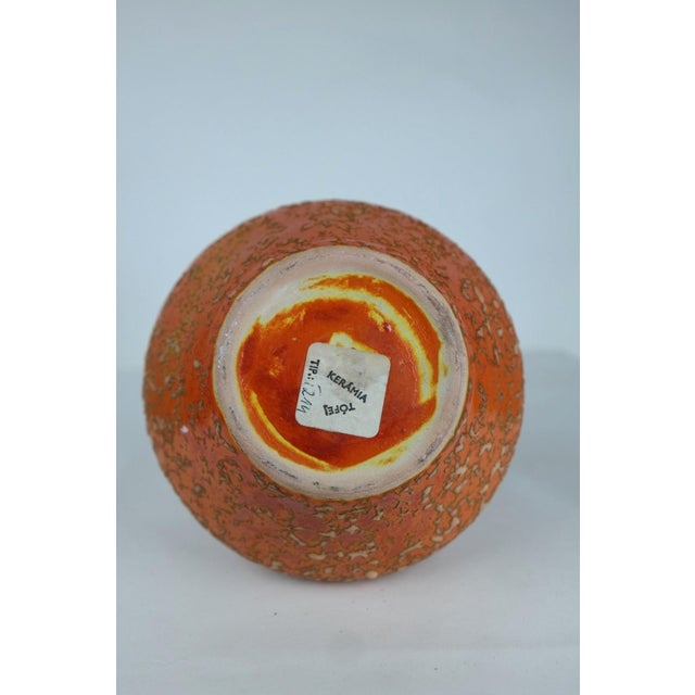 Vintage Orange Ceramic Vase, 1970s For Sale - Image 6 of 8