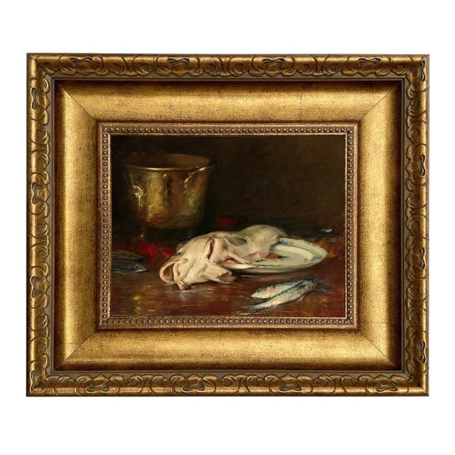 Not Yet Made - Made To Order English Cod Still Life Print on Canvas in Wide Antiqued Gold Frame, 8x10" Print, 14x16" Framed For Sale - Image 5 of 5