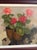 Vintage Oil Painting of Geraniums in Pots For Sale - Image 10 of 10