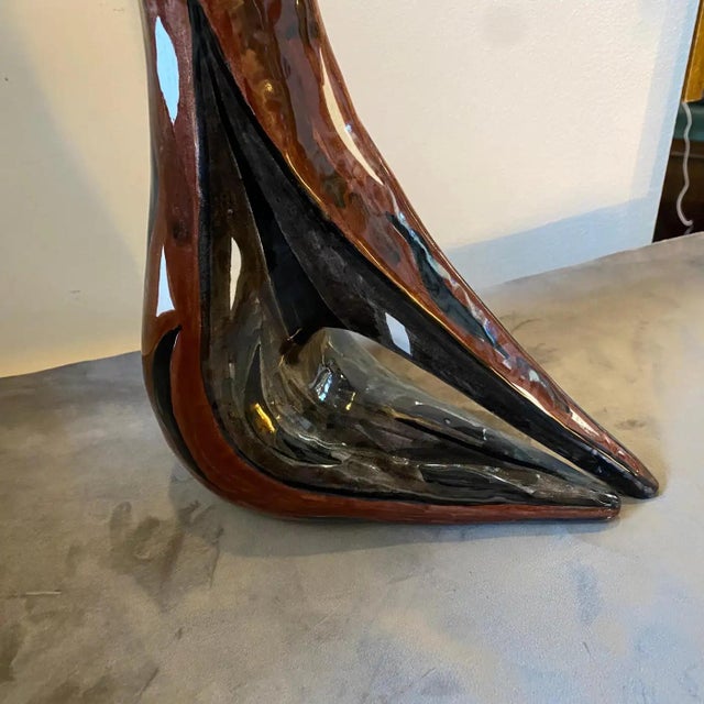 1970s 1970s Modernist Hand Painted Ceramic Sicilian Vase by Garofalo For Sale - Image 5 of 13