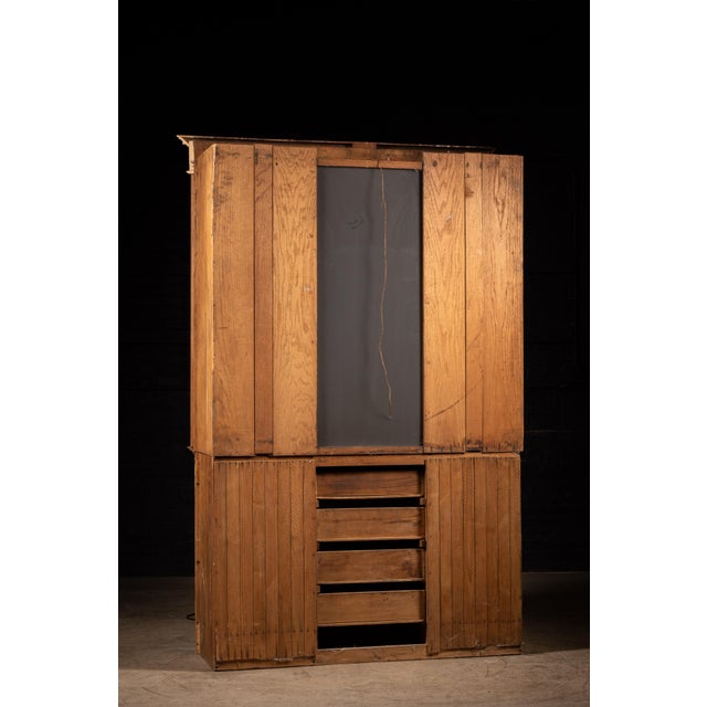 Brown Early 20th Century Lighted Hutch Cabinet For Sale - Image 8 of 11