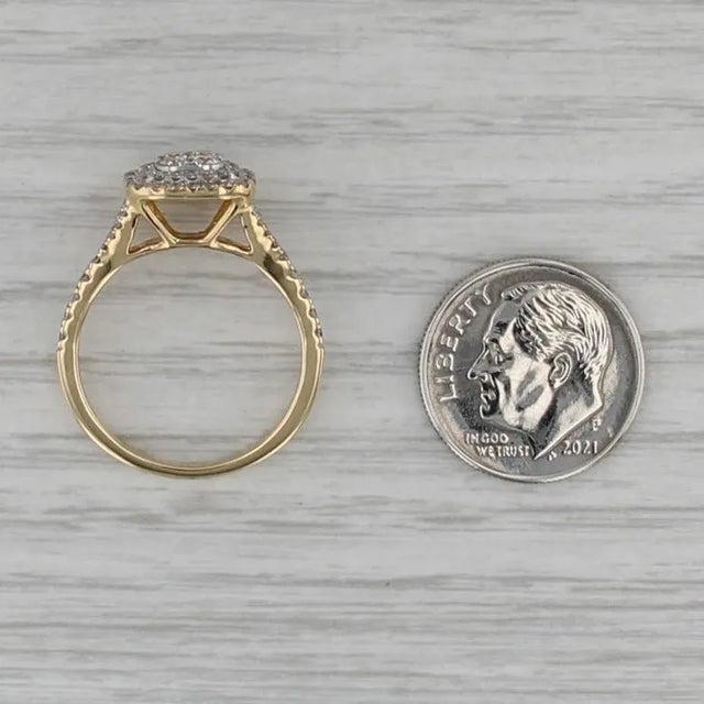 Metal 0.74ctw Round Diamond Engagement Ring 18k Yellow Gold Size 7 For Sale - Image 7 of 8