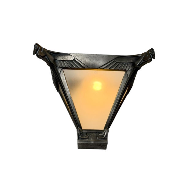 Art Deco Nickel-Plated Bronze Wall Light by Max Le Verrier, 1920s For Sale - Image 13 of 14