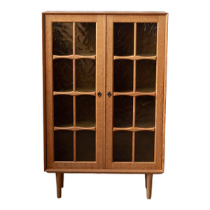 Danish Oak Bookcase Cabinet, C. 1970s