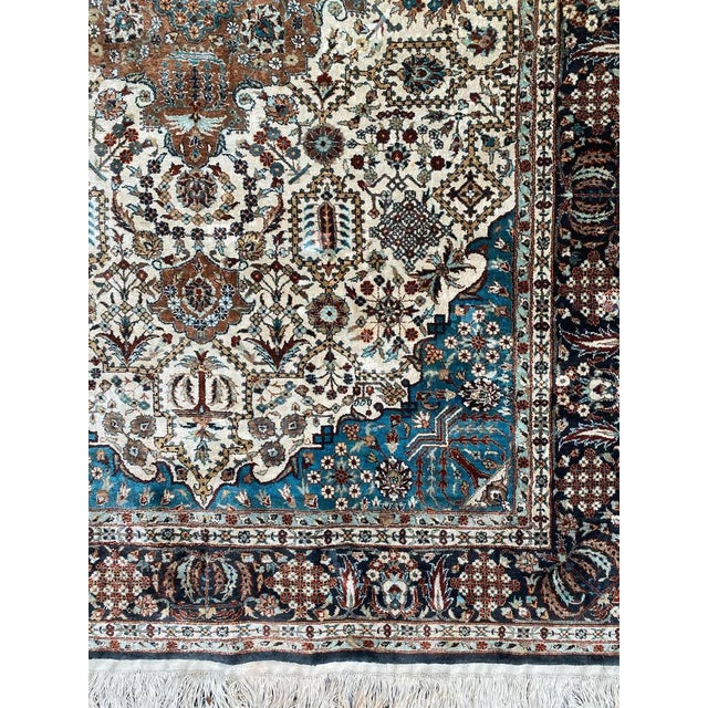 Vintage Indian Fine Silk Rug, 1990s For Sale - Image 4 of 18