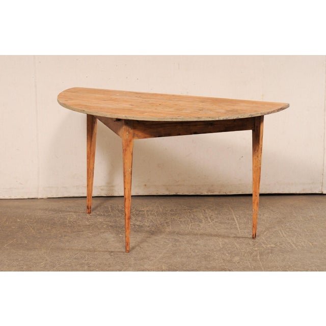 Swedish Demi Lune Console Table From the Early 20th Century For Sale - Image 4 of 10
