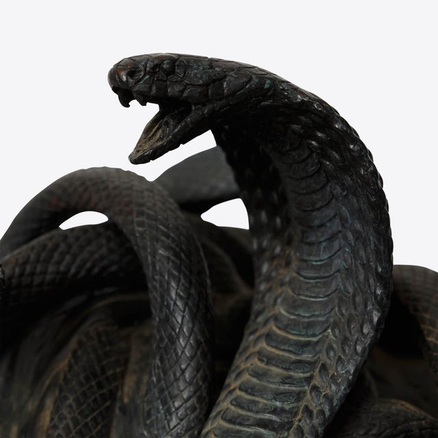 Early 21st Century Male Medusa Bust on Stand from Pure White Lines For Sale - Image 5 of 11