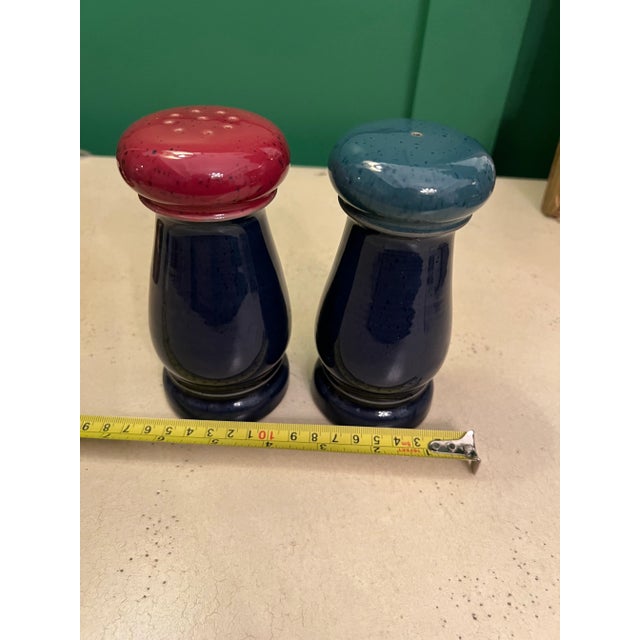 Vintage Denby Harlequin Salt and Pepper Shakers For Sale - Image 4 of 6