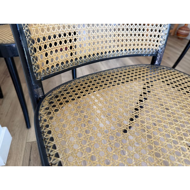 Thonet Bentwood Model 811 Chairs in Black and Pigskin Weave by Josef Hoffmann For Sale - Image 11 of 14