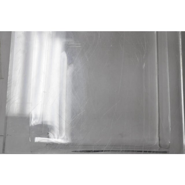 Late 20th Century Vintage Mid Century Modern Clear Lucite Sculptural "S" Form" 3 Tier Side Table For Sale - Image 5 of 11