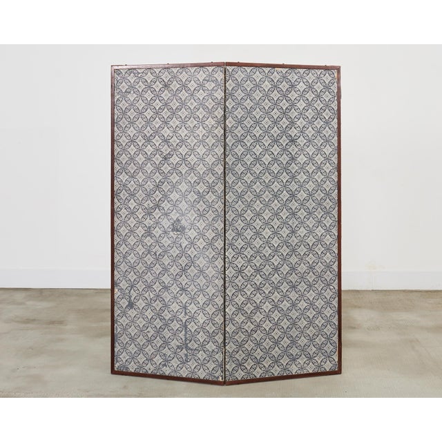 Japanese Edo Two Panel Screen Meandering Stream With Birds For Sale - Image 12 of 12