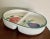 Hand decorated rare two-part ceramic dish from Italy in traditional vegetable designs of Italian cuisine staples: eggplant...