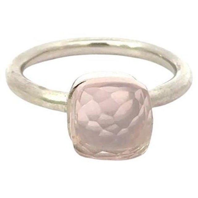 Not Yet Made - Made To Order Soft Pink Rose Quartz Solitaire Ring for Women in 925 Silver, Size 8.5 For Sale - Image 5 of 11