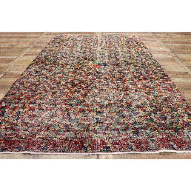 Brick Red Vintage Turkish Sivas Rug - 06'01 X 09'03 For Sale - Image 8 of 10