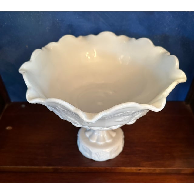 Mid 20th Century Paneled Grape Skirted and Footed Compote Dish by Westmoreland Glass For Sale In Tampa - Image 6 of 7