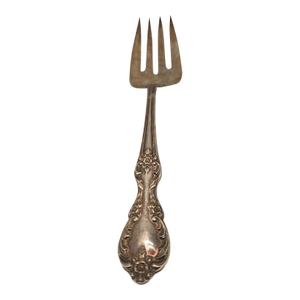 Wm. Rogers & Son Vintage 8.5" Silverplate Serving Fork Floral Pattern