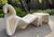 Postmodern 1950s Postmodern Sculptural Chaise Lounge With Matching Ottoman in Cream Linen For Sale - Image 3 of 7