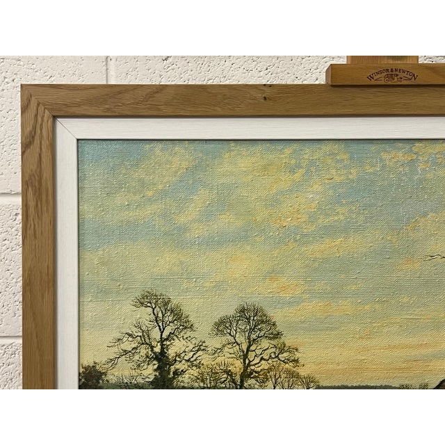 Realism Old Barn Scene of a Farm in the English Countryside by British Landscape Artist 1980 Circa For Sale - Image 3 of 16