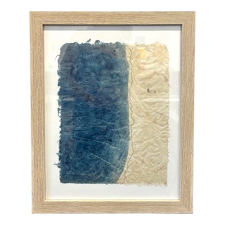 Contemporary Framed Ink Painting on Handmade Japanese Paper by Macus Alonso For Sale