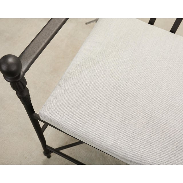 Set of Four Michael Taylor Montecito Bronzed Garden Barstools For Sale - Image 12 of 18