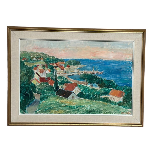 John Hedman, Coastline, 1973, Oil on Panel For Sale