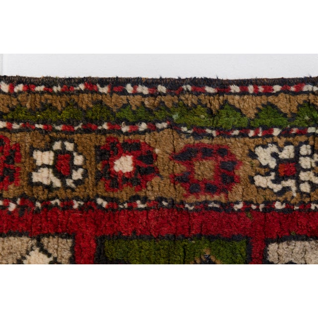 1960s Red & Olive Green Anatolian Carpet For Sale - Image 6 of 10