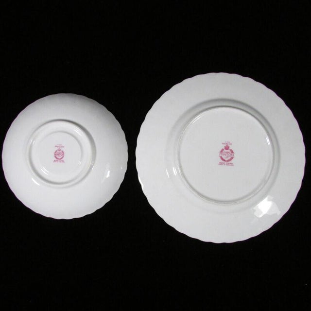 Minton Marlow Hand Painted Porcelain Teapot, Cups & Saucers and Plates 16 Piece Set Chairish