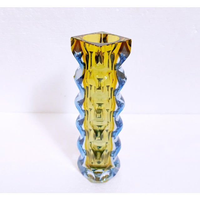 Vintage Czech Bohemian Glass Vase by Oldřich Lípský for Exbor, 1962 For Sale - Image 15 of 15
