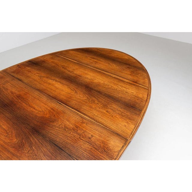Brown Oval Model 212 Dining Table in Rosewood attributed to Arne Vodder for Sibast, Denmark, 1960s For Sale - Image 8 of 15