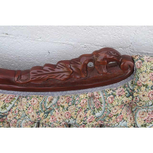 French Hand Carved Mahogany Chaise Lounge 6251 For Sale - Image 13 of 18