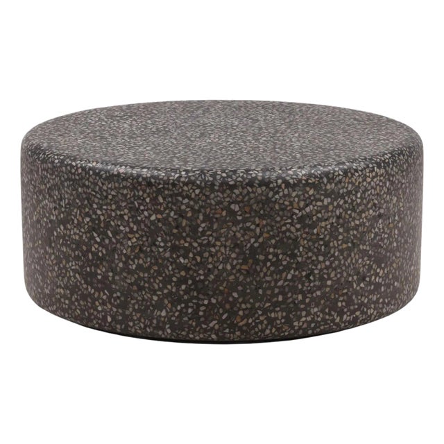 Black Terrazzo Round Outdoor Coffee Table For Sale